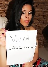 TS Vivian Black saying hello and showing tits