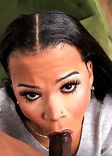 After a nice blowjob, Cedlow fucks black tgirl Angel deep and hard! Enjoy this bareback hardcore oral and anal action
