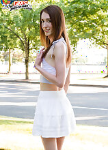 Following some outdoor posing, slim Avery Angel is about to make her big cock rock-hard and play with it! Watch her stroking it until she cums