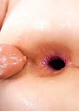 Nicole Cheshire pushes big dildo into her hungry hole, loving every inch it as it stretches her ass. She takes it out and shows her stunning gape