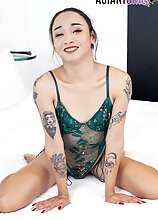 Ladyboy Fang loves to have fun. Now naked, she can't wait to stroke her cock and make herself cum. Enjoy this hot solo scene